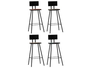 Lot de 4 tabouret de bar, chaise de bar bois massif de récupération shl65218
