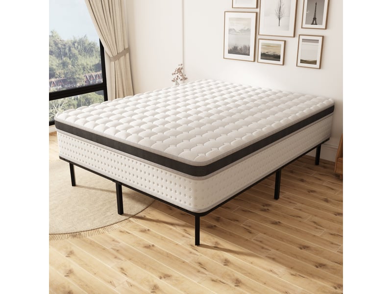  Ensemble matelas ressorts et sommier 140x190, mémoire de forme, ep:25cm  - Conforama E