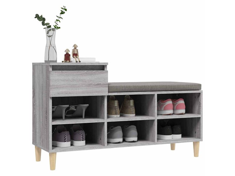  Armoire à chaussures sonoma gris 102x36x60 cm bois d'ingénierie shl1053  - Conforama D