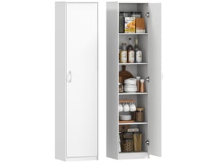 Meuble de cuisine à 5 niveaux, étagères réglables, pour salon, cuisine, cellier, en bois blanc.