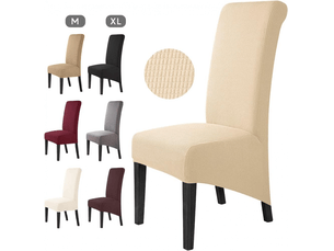 Lot de 4 housses de chaise, jacquard élastique, amovibles et lavables, housses de chaise universelles, convenant aux mariages, cuisines, banquet, multicolore
