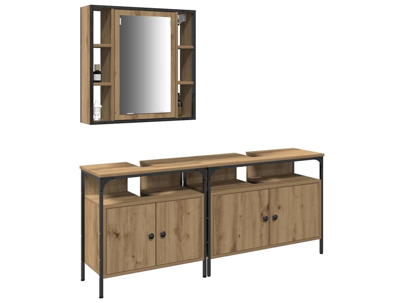  Ensembles de salle de bain, meubles de salle de bain 3 pc marron 80 x 30 x 60 cm cf64769  - Conforama C