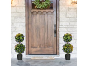 Plante artificielle en pot lot de 2 lavandes décoratives résistantes aux uv pour intérieur et extérieur vert ø15 × 70 cm