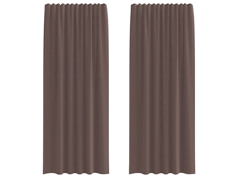  Lot de 2 rideaux en voile, voilages avec passe-tringles marron cf44471  - Conforama A