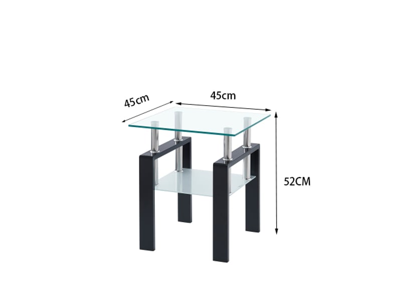  Lot de 2 tables d’appoint empilables pour salon - lpospi - étagère basse en verre trempé transparent  - Conforama D