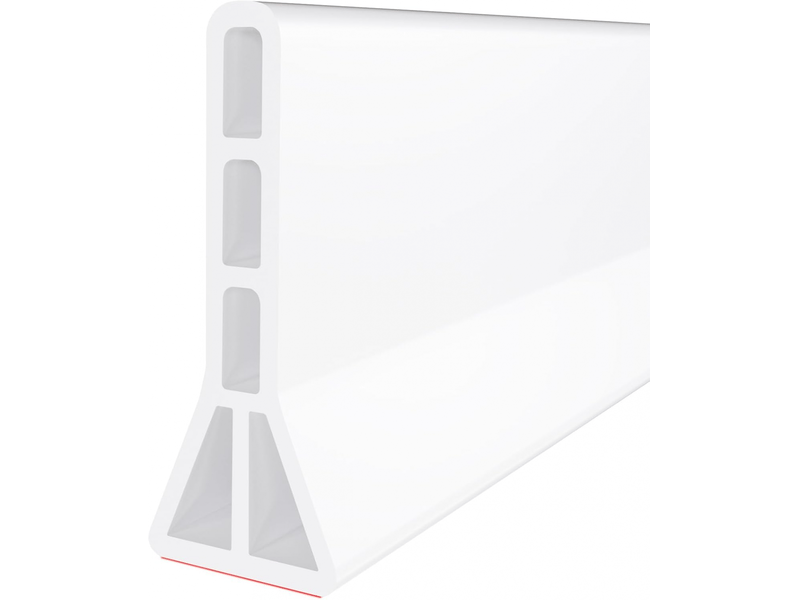  Pare-éclaboussures de porte de douche de 10 cm de haut, pare-éclaboussures de douche pliable de 200 cm (blanc).  - Conforama A