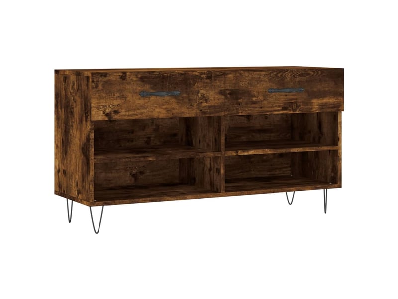  Banc à chaussures, meuble à chaussures chêne fumé 102x35x55 cm bois d'ingénierie shl7451  - Conforama A