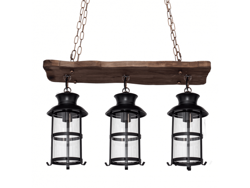  Lampe rustique fabrilamp cortijo 3 lumières e27 marrón 124493002 - Conforama C