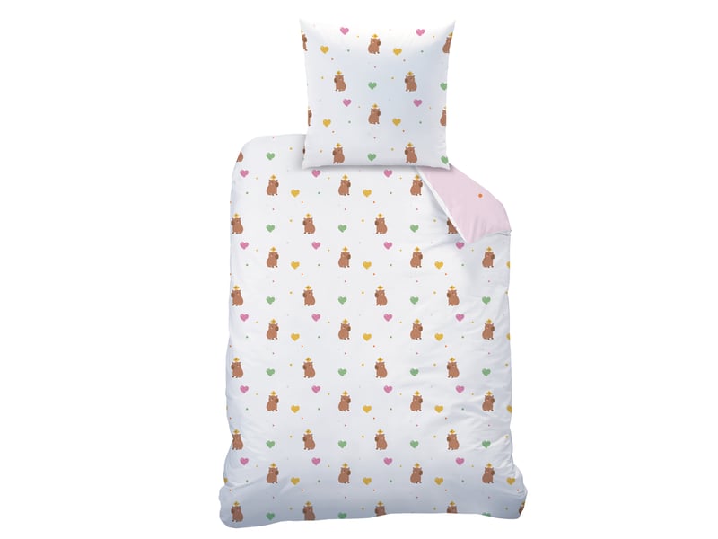  Parure de lit imprimée 100% coton, capybara 140x200+63x63cm  - Conforama D