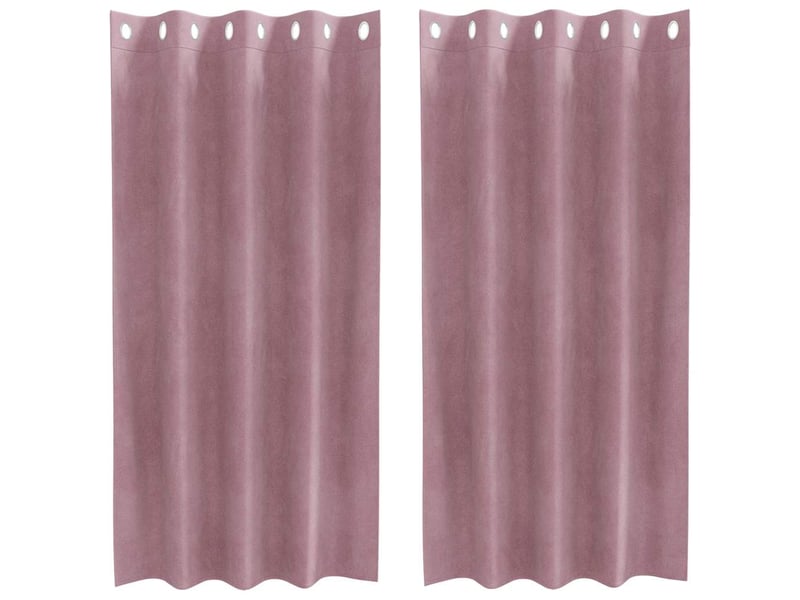 Lot de 2 rideaux, rideaux de fenêtre rose foncé 140 x 175 cm velours cf44108 - Conforama A