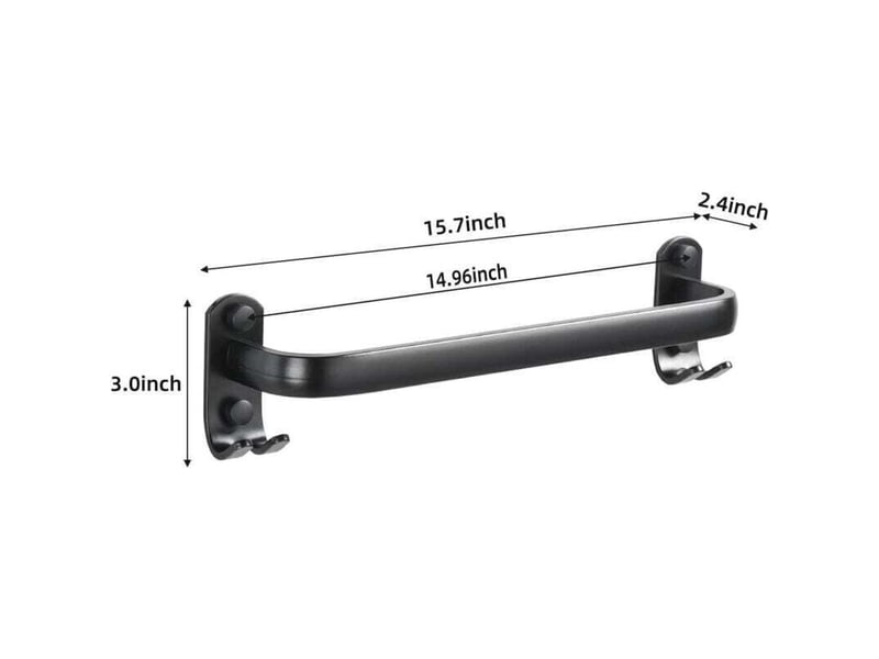  Enowelir barre porte-serviettes mural noir 40 cm pour salle de bain et cuisine  - Conforama B