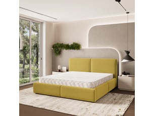 Lit coffre 140x200 cm <strong>MASSENO</strong>  <strong></strong> coloris jaune