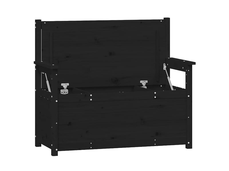  Banc d'entrée, banc d'intérieur noir 112,5x51,5x96,5 cm bois de pin massif  - Conforama E