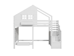 Lit mezzanine 90x200 cm MAISONORA coloris blanc