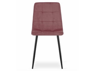 Chaise kara en velours rose antique avec pieds noirs