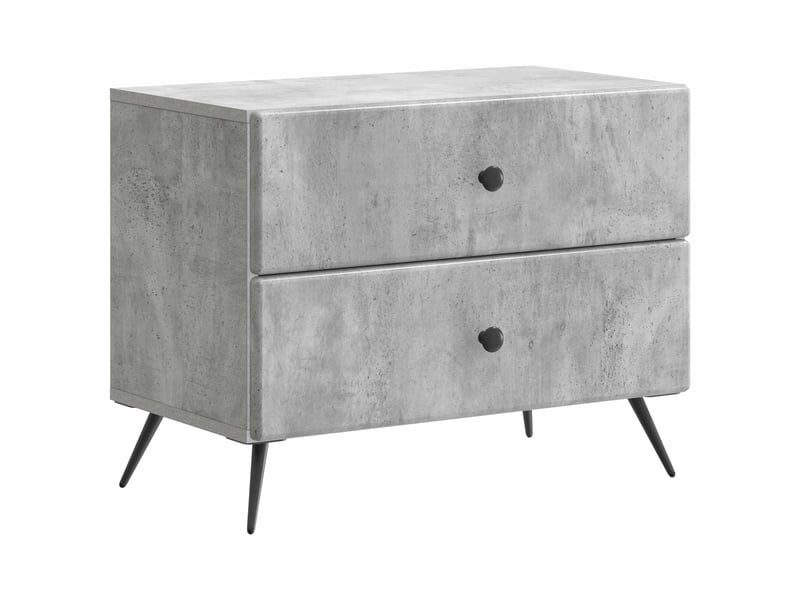 Table de chevet - cabinet de chevet - table de nuit gris béton 62 x 34,5 x 47,5 cm  - Conforama A