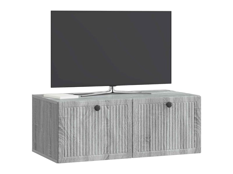  Meuble tv - banc tv - meuble de rangement mural sonoma gris 78,5 x 41 x 30 cm bois d'ingénierie  - Conforama C