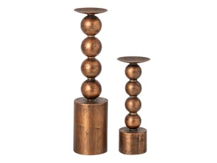 Lot de 2 bougeoirs sphère malte 33cm bronze