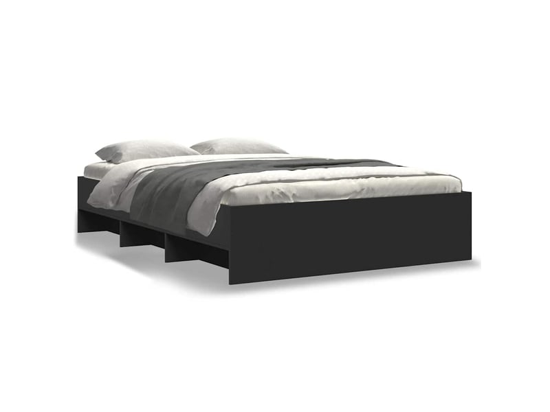  Lit double- lit adulte -  cadre de lit sans matelas noir 120x190 cm bois d'ingénierie  - Conforama A
