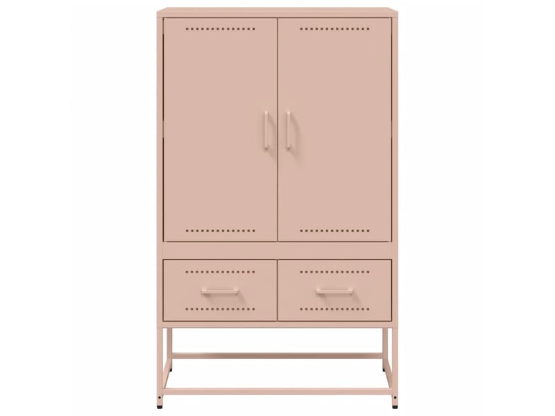  Buffet haut - bahut - meuble de rangement rose 68x39x111,5 cm acier  - Conforama E