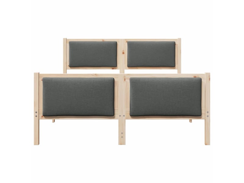  Lit double- lit adulte -  cadre de lit avec tête de lit gris foncé 135 x 190 cm tissu  - Conforama D