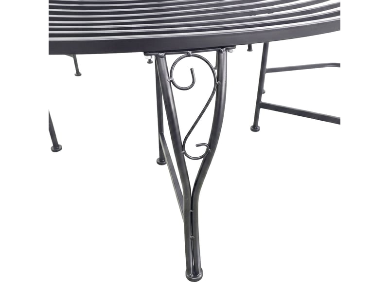  Banc d'arbre rond vintage romantique jardin 85 x 160 x 160 cm assise pour plusieurs personnes en acier noir 13_0018851  - Conforama C