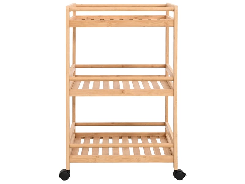 Desserte de cuisine, chariot de rangement avec roues naturel 46x38x76 cm bambou - Conforama D