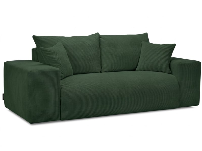  Bobochic canapé droit convertible ouverture express voltaire tissu velours côtelé vert 140x200 VOLTAIRE - Conforama A