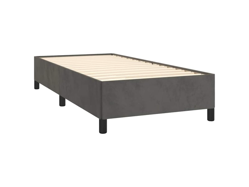  Lit simple- lit adulte -  cadre de lit sans matelas gris foncé 80x200 cm velours  - Conforama C
