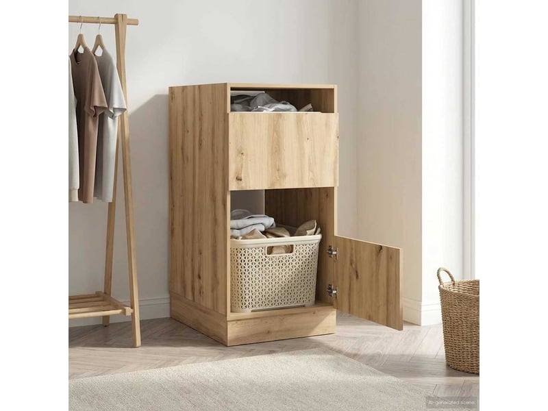 Armoire à laver avec stockage chêne artisanal 50x68x102 cm - Conforama D