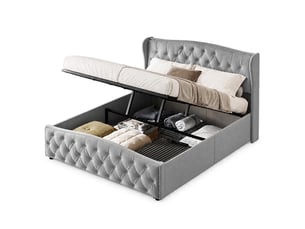 Lit coffre 160x200 cm LYCHOEEY   coloris gris