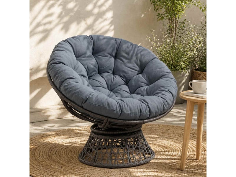  Coussin de chaise papasan, coussin d'assise vianen 100 % polyester bleu cf54226  - Conforama B