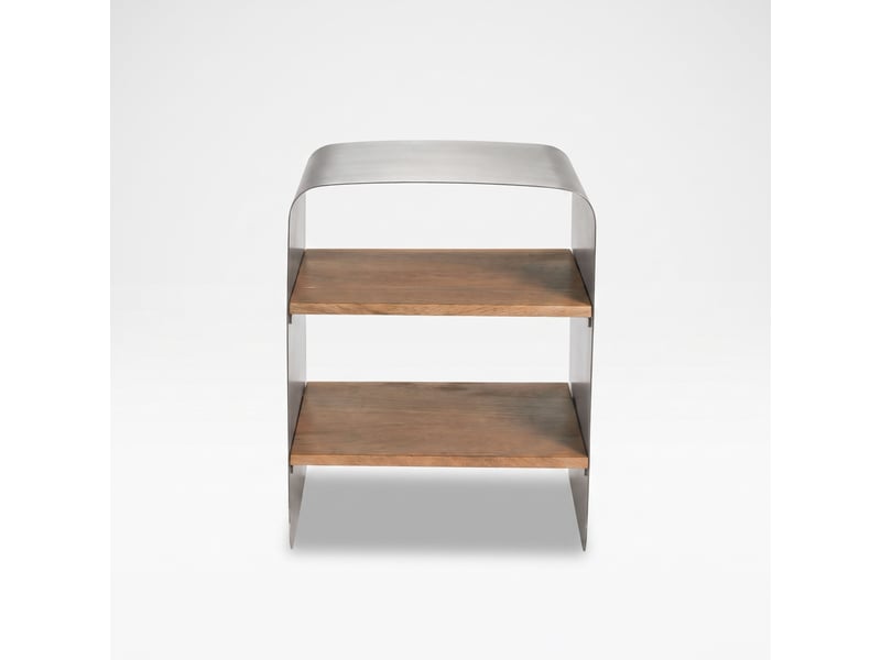  Table de chevet en bois de manguier et métal brossé-selma Selma - Conforama A