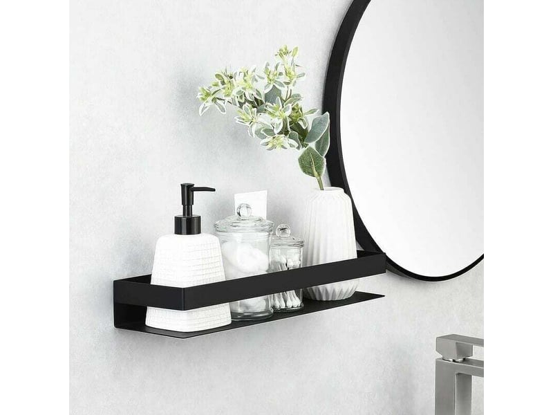 Etagere murale salle de bain etagere douche acier inoxydable 40 cm etagère murale acier noir - Conforama E