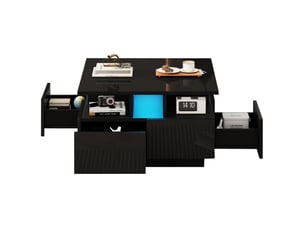 Table basse carré(e) coloris noir <strong>MAISENTIEL</strong> <strong></strong> - 70 cmx70 cm