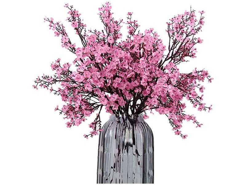  Fleurs artificielles respirantes en tissu, 6 bouquets de plantes en soie artificielles européennes, décoration de mariage et de fête, bouquets décoratifs, fleurs pressées, bricolage de jardin ()-aquaf  - Conforama A