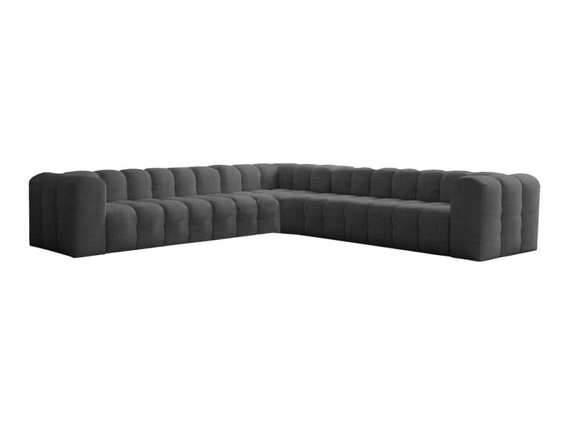  Canapé d'angle réversible miloe 8 places en tissu - gris foncé MILOE - Conforama A