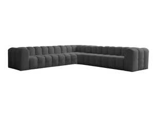 Canapé d'angle réversible fixe LOUNGITUDE MILOE 8 places Tissu Gris foncé