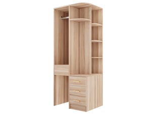Armoire,70x55x175 cm,avec tiroirs et penderie,mdf,coloris bois clair