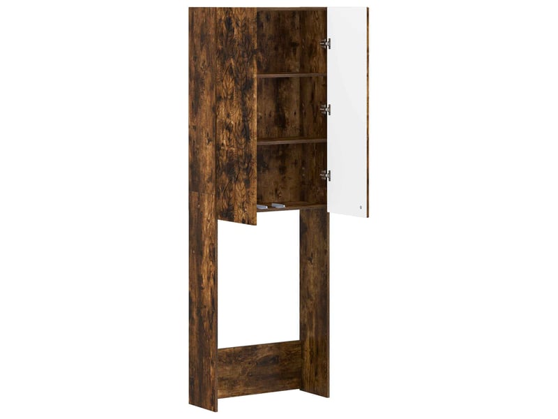 Armoire de toilette, meuble de toilette delft chêne fumé 66x25.5x190 cm - Conforama D
