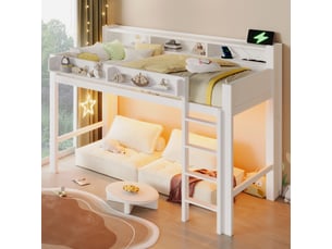 Lit mezzanine 90x200 cm coloris blanc