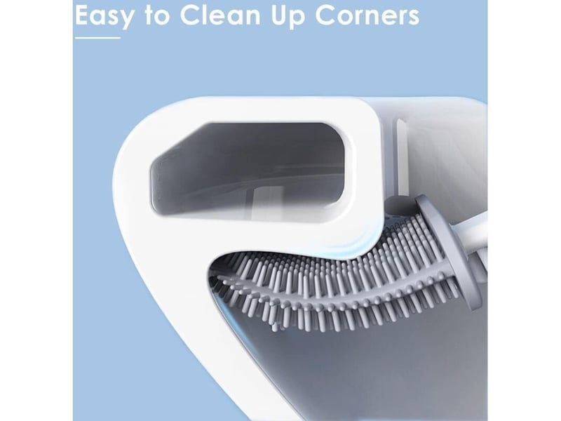 Brosse wc silicone avec poignée antidérapante | poils doux nettoyage rapide | support inclus - lot de 2 - Conforama B