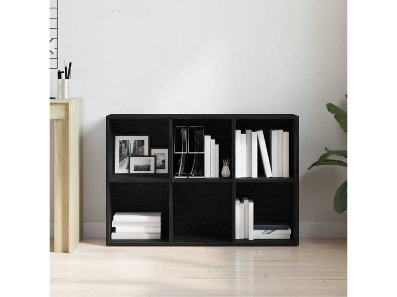  Bibliothèque, meuble de rangement salon en chêne noir 66 x 30 x 98 cm bois d'ingénierie  - Conforama C