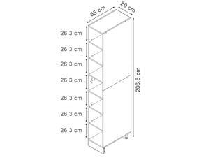 Vicco etagère de cuisine, blancblanc, 20cm avec 7 compartiments