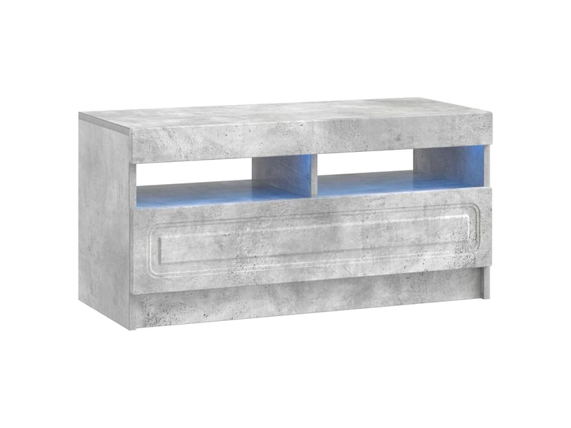 Meuble tv - banc tv - meuble de rangement led utrecht 3 pcs gris béton bois d'ingénierie - Conforama E