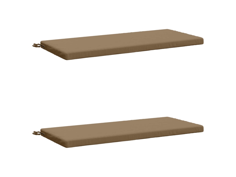  Lot de 2 coussins de banc, coussins d'assise soest 100 % polyester taupe cf57447  - Conforama A