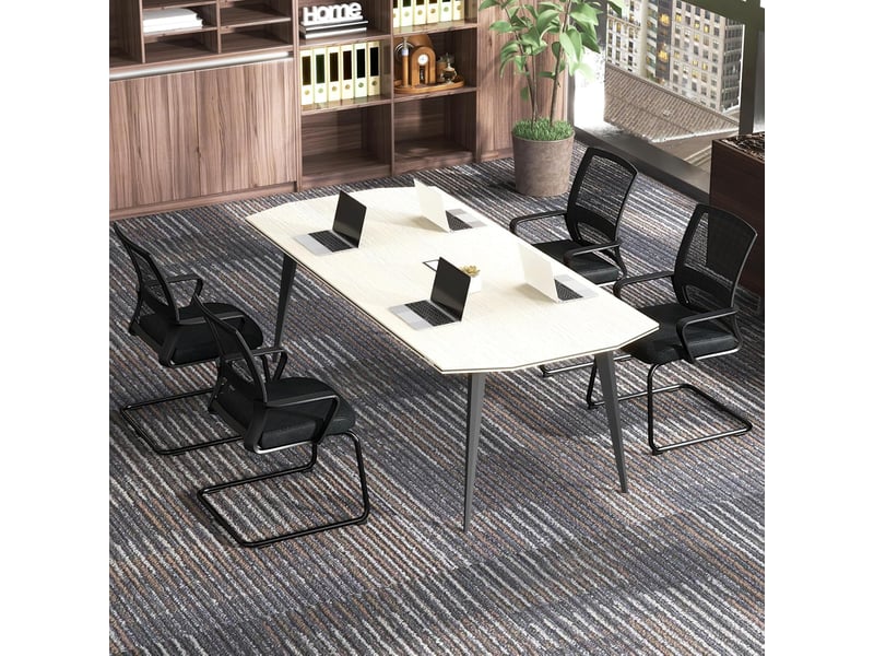 Lot de 2 chaises cantilever avec accoudoirs, chaises de conférence, avec support lombaire, pour salle de conférence et salle de réunion - Conforama B