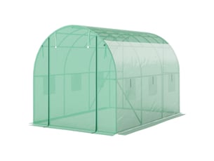 Serre de jardin, serre tunnel en acier galvanisé vert 300x200x195cm