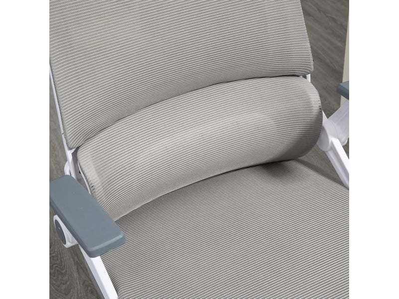  Chaise de bureau ergonomique 58x61x102-119 cm appui-tête réglable maille gris  - Conforama C