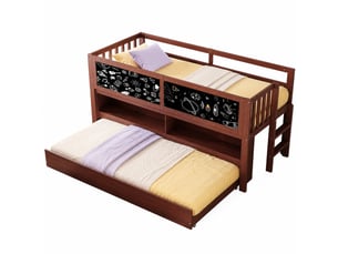 Lit gigogne 90x200 cm    coloris marron